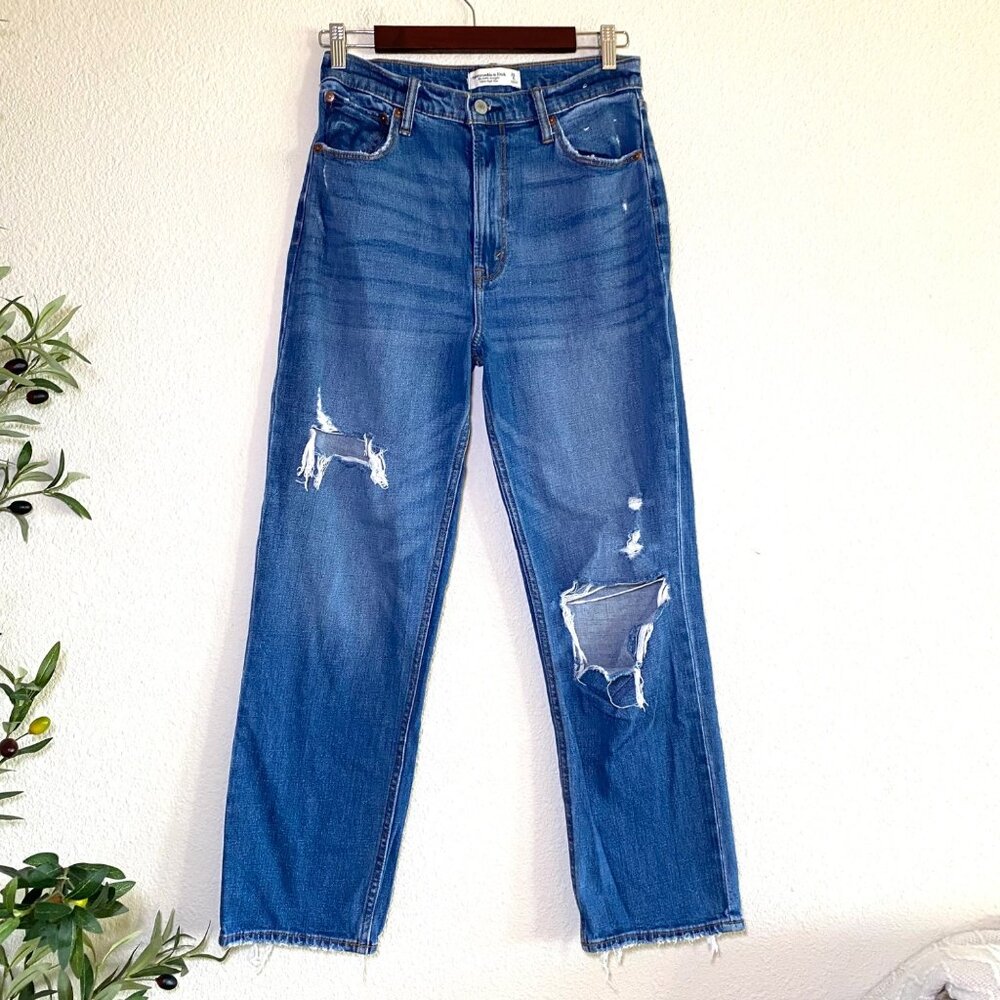 Abercrombie & Fitch The Ankle Straight Ultra High Rise Curve Love Jeans 6 LONG - Picture 3 of 11